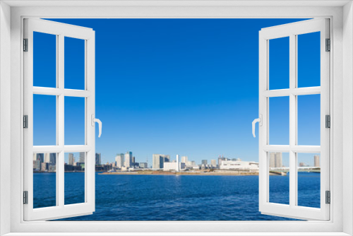 Fototapeta Naklejka Na Ścianę Okno 3D - (東京都-都市風景)レインボーブリッジから望む晴海側景観１