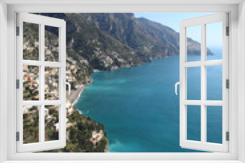 Fototapeta Naklejka Na Ścianę Okno 3D - view of Amalfi coast and Positano, Italy