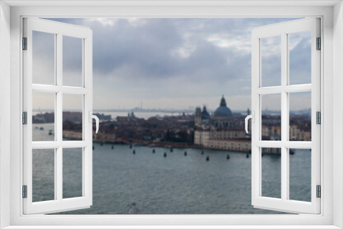 Fototapeta Naklejka Na Ścianę Okno 3D - Panotama of the Venice lagoon towards San Marco square