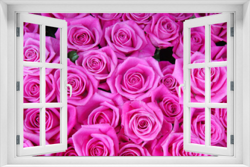 Fototapeta Naklejka Na Ścianę Okno 3D - Pink roses bouquet background 