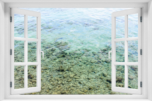 Fototapeta Naklejka Na Ścianę Okno 3D - Background of the Red sea water surface and bottom