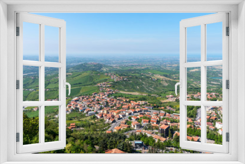 Fototapeta Naklejka Na Ścianę Okno 3D - Summer panorama Republic of San Marino and Italy.