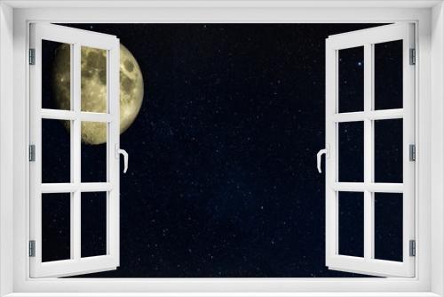 Fototapeta Naklejka Na Ścianę Okno 3D - moon in the starry sky