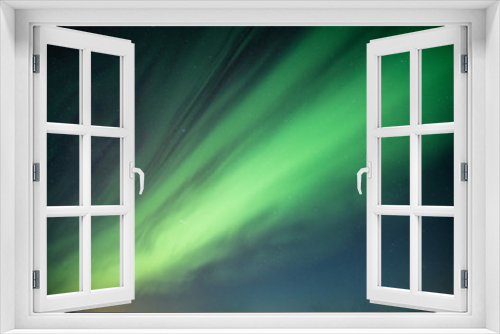 Fototapeta Naklejka Na Ścianę Okno 3D - Beautiful Northern lights, Aurora borealis dancing on night sky