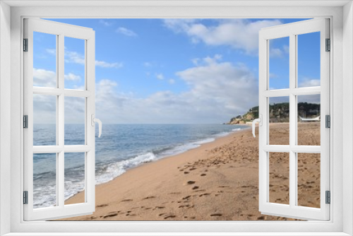 Fototapeta Naklejka Na Ścianę Okno 3D - Spiaggia di Calella in Catalogna in Spagna