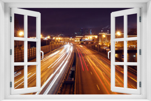Fototapeta Naklejka Na Ścianę Okno 3D - urban night motorway