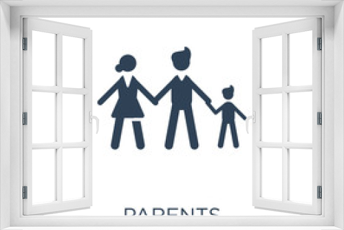 Fototapeta Naklejka Na Ścianę Okno 3D - parents icon vector on white background, parents trendy filled i
