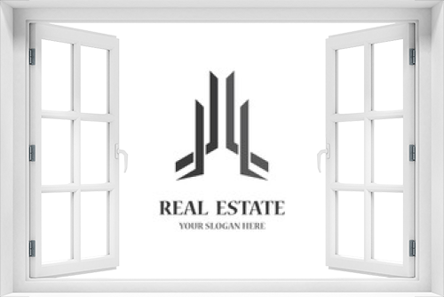 Fototapeta Naklejka Na Ścianę Okno 3D - Real estate logo icon illustration