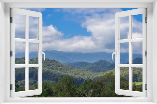 Scenic view landscape of mountains in Northern Thailand.