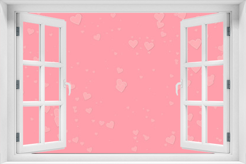Fototapeta Naklejka Na Ścianę Okno 3D - Pink heart love confettis. Valentine's day falling
