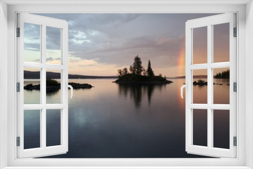 Fototapeta Naklejka Na Ścianę Okno 3D - Rainbow over horizon 