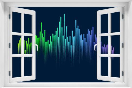 Abstract vector element for music design with equalizer. The dynamic line