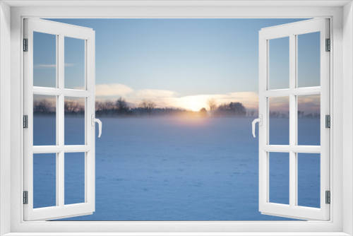 Fototapeta Naklejka Na Ścianę Okno 3D - Sonnenuntergang im Winter 