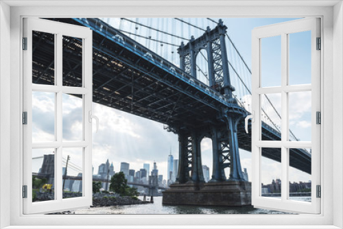 Fototapeta Naklejka Na Ścianę Okno 3D - Manhattan Bridge NYC