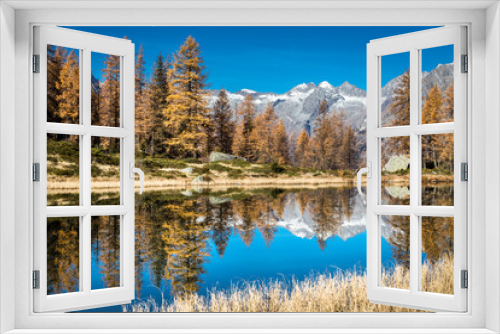 Fototapeta Naklejka Na Ścianę Okno 3D - Adamello Brenta natural park, San Giuliano Lakes, Trentino Alto Adige, Italy