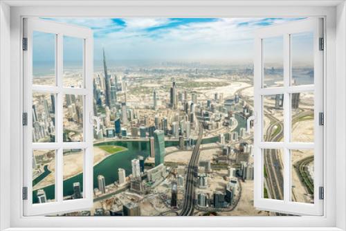 Fototapeta Naklejka Na Ścianę Okno 3D - Aerial view of Dubai skyline, United Arab Emirates