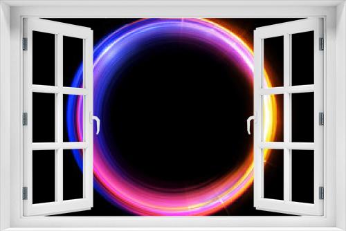 Fototapeta Naklejka Na Ścianę Okno 3D - Vivid abstract background. Beautiful design of rotation frame.  .Mystical portal. Bright sphere lens. Rotating lines. Glow ring. .Magic neon ball. Led blurred swirl. Spiral glint lines.