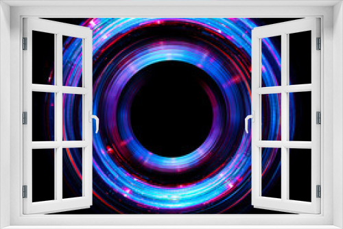 Fototapeta Naklejka Na Ścianę Okno 3D - Vivid abstract background. Beautiful design of rotation frame.  .Mystical portal. Bright sphere lens. Rotating lines. Glow ring. .Magic neon ball. Led blurred swirl. Spiral glint lines.