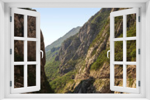Fototapeta Naklejka Na Ścianę Okno 3D - Mountain canyon in Montenegro. Soft focus and blurred background.