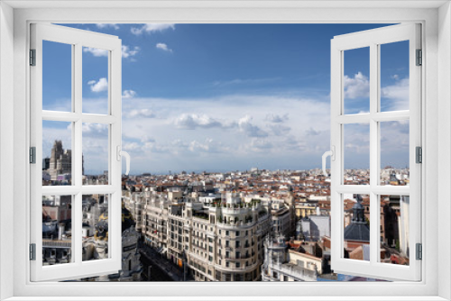 Fototapeta Naklejka Na Ścianę Okno 3D - Aussicht auf Madrid von oben, Spanien