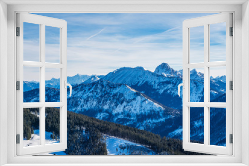 Fototapeta Naklejka Na Ścianę Okno 3D - mountains in winter