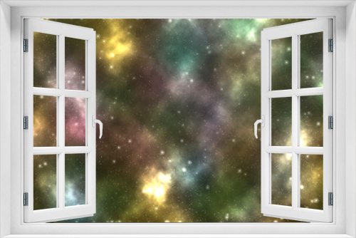 Fototapeta Naklejka Na Ścianę Okno 3D - Beautiful colorful space background. Multicolored nebula wallpaper. Constellation backdrop