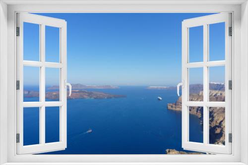 Fototapeta Naklejka Na Ścianę Okno 3D - Beautiful landscape view of Santorini Island, Greece with Clear Blue sky
