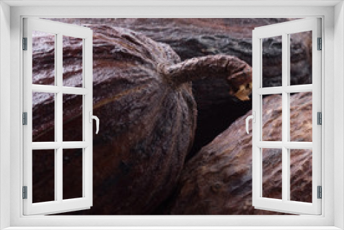 Fototapeta Naklejka Na Ścianę Okno 3D - fresh cacao pods background