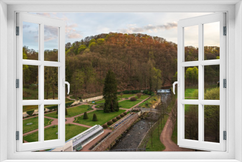 Fototapeta Naklejka Na Ścianę Okno 3D - Castle Weesenstein garden