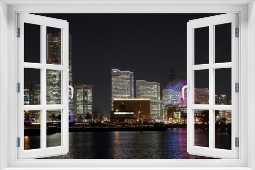 Fototapeta Naklejka Na Ścianę Okno 3D - 横浜港の夜景