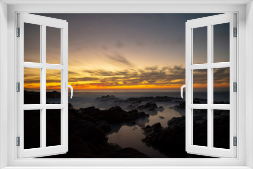 Fototapeta Naklejka Na Ścianę Okno 3D - Canarian sunset at Lanzarote island