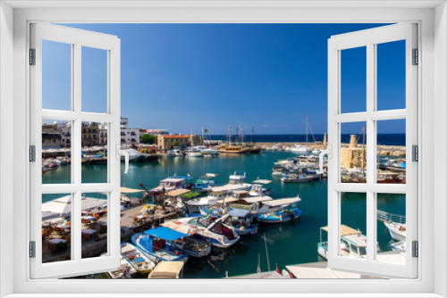 Fototapeta Naklejka Na Ścianę Okno 3D - Marina harbour and port with yachts in Kyrenia Girne, North Cyprus