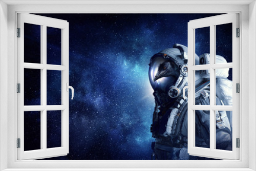 Fototapeta Naklejka Na Ścianę Okno 3D - First trip to space. Mixed media