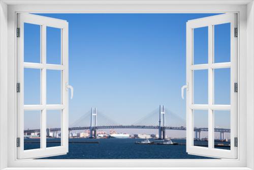 Fototapeta Naklejka Na Ścianę Okno 3D - 大さん橋から横浜ベイブリッジ