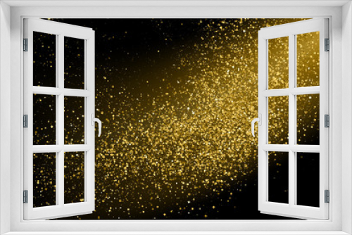 Fototapeta Naklejka Na Ścianę Okno 3D - Gold Glitter Texture Isolated On Black. Amber Particles Color. Celebratory Background. Golden Explosion Of Confetti. Vector Illustration, Eps 10.