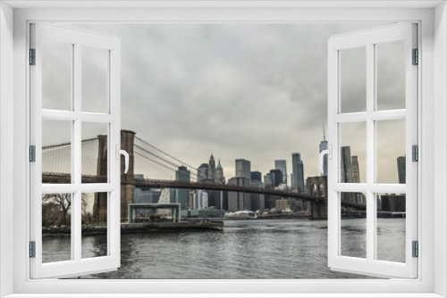Fototapeta Naklejka Na Ścianę Okno 3D - NYC Brooklyn Bridge