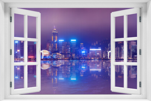 Fototapeta Naklejka Na Ścianę Okno 3D - Panorama of central Hong Kong