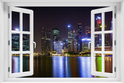 Fototapeta Naklejka Na Ścianę Okno 3D - Beautiful cityscape at Marina Bay Sands, Singapore.