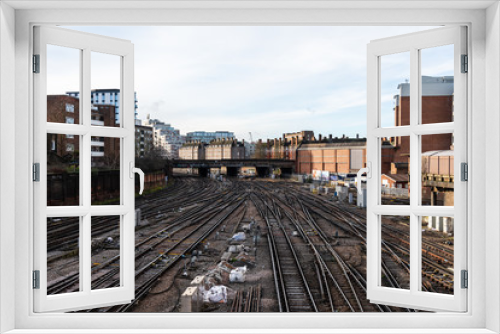 Fototapeta Naklejka Na Ścianę Okno 3D - Empty Industrial Railway tracks, near Victoria Train Station, London, UK