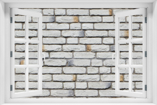 Fototapeta Naklejka Na Ścianę Okno 3D - White brick wall texture