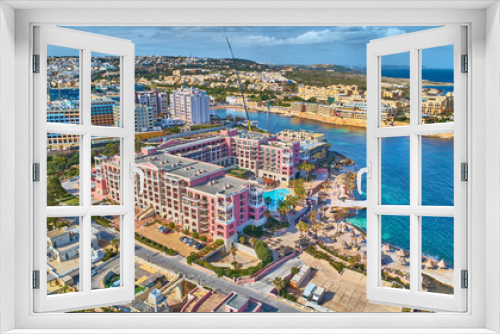 Fototapeta Naklejka Na Ścianę Okno 3D - miasto wyspa lato widok morze basen