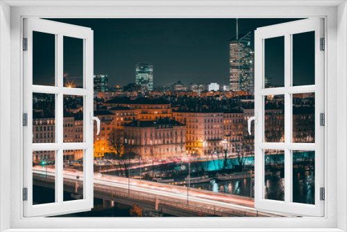 Fototapeta Naklejka Na Ścianę Okno 3D - Lyon de nuit