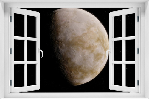 Fototapeta Naklejka Na Ścianę Okno 3D - Fantastic Ice Exoplanet or Pluto 3D illustration (Elements of this image furnished by NASA)