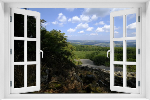 Fototapeta Naklejka Na Ścianę Okno 3D - Blockschutthalden und Naturwaldreservat am Schafstein, Biosphärenreservat Rhön, Hessen, Deutschland