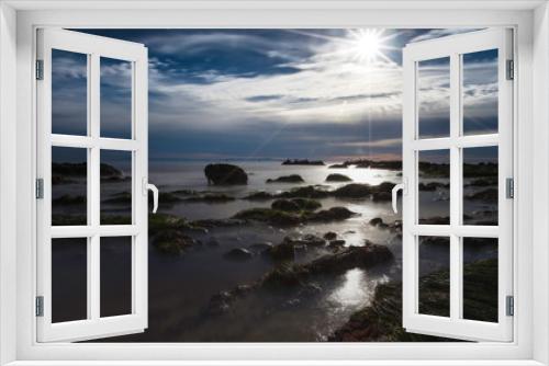Fototapeta Naklejka Na Ścianę Okno 3D - Blue sunset over the sea