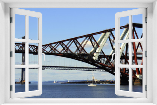 Fototapeta Naklejka Na Ścianę Okno 3D - Forth rail and road Bridges, Queensferry, Scotland