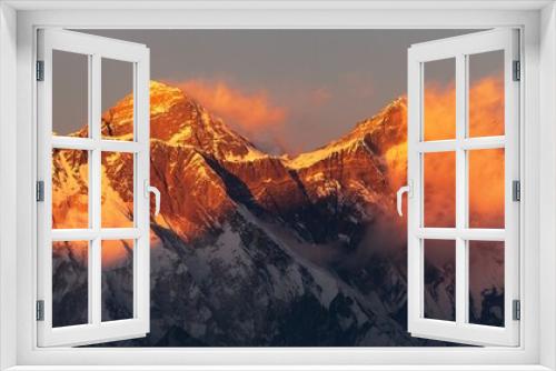 Fototapeta Naklejka Na Ścianę Okno 3D - mount Everest Lhotse Nepal Himalayas mountains sunset