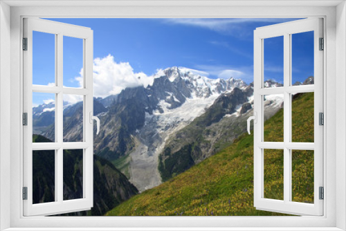 Fototapeta Naklejka Na Ścianę Okno 3D - Monte Bianco dal rifugio Bertone