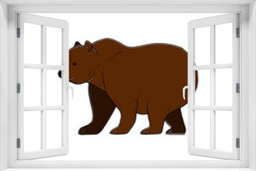 Fototapeta Naklejka Na Ścianę Okno 3D - Bear vector drawing, hand drawn picture of a big brown bear, vector illustration isolated on white background for your design