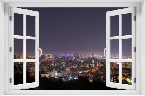 Fototapeta Naklejka Na Ścianę Okno 3D - 旭山公園から見る札幌市内の夜景